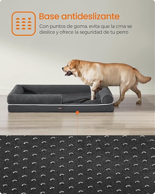 Foto 8 de 8 de Feandrea Cama Ortopédica para Perros, Sofá, Cama para Mascotas, Acolchado Suave, Bordes Elevados