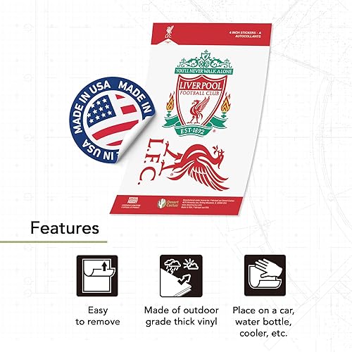 Miniatura 4 de Desert Cactus Liverpool FC - Calcomanía de vinilo Inglés Anfield Football Soccer Laptop Botella de agua Car Scrapbook (4 pulgadas V1)