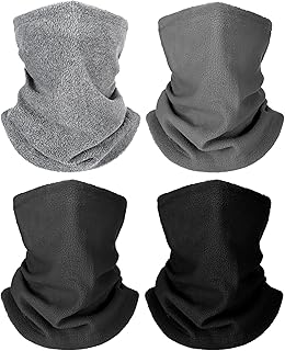 Value Pack: 4 Pieces Windproof Winter Neck Gaiter Scarf and Face Covering