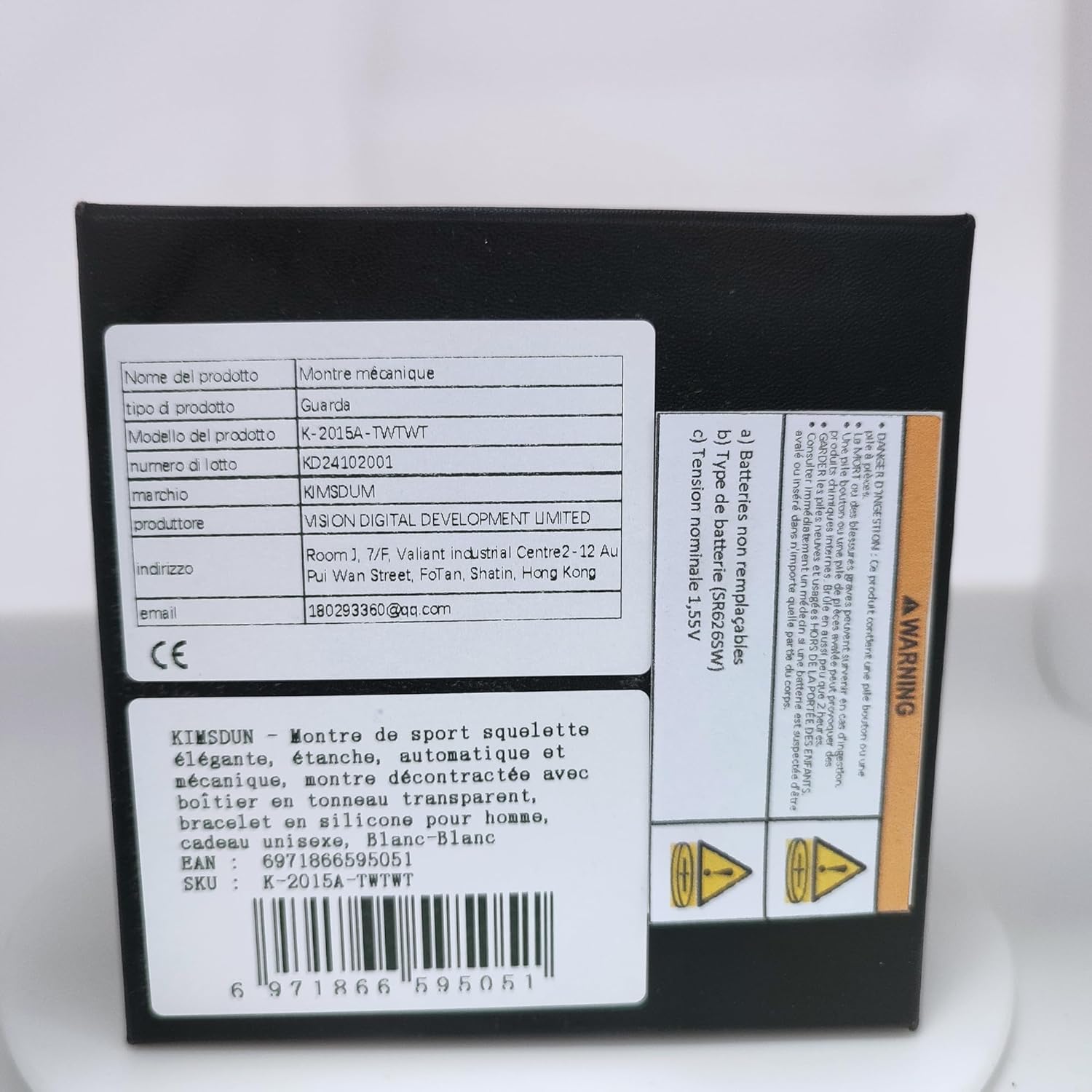 KIMSDUN-Stylish Skeleton Sport Watches, Waterproof, Automatic Mechanical Wristwatch, Transparent Tonneau Case Casual Watch, Silicone Strap for Men Unisex Gift