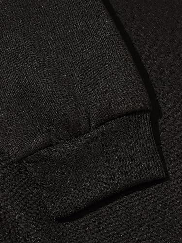 Vista 4 de GORGLITTER Sudadera con estampado de letras para hombre, casual, cuello redondo, manga larga, color negro, talla S