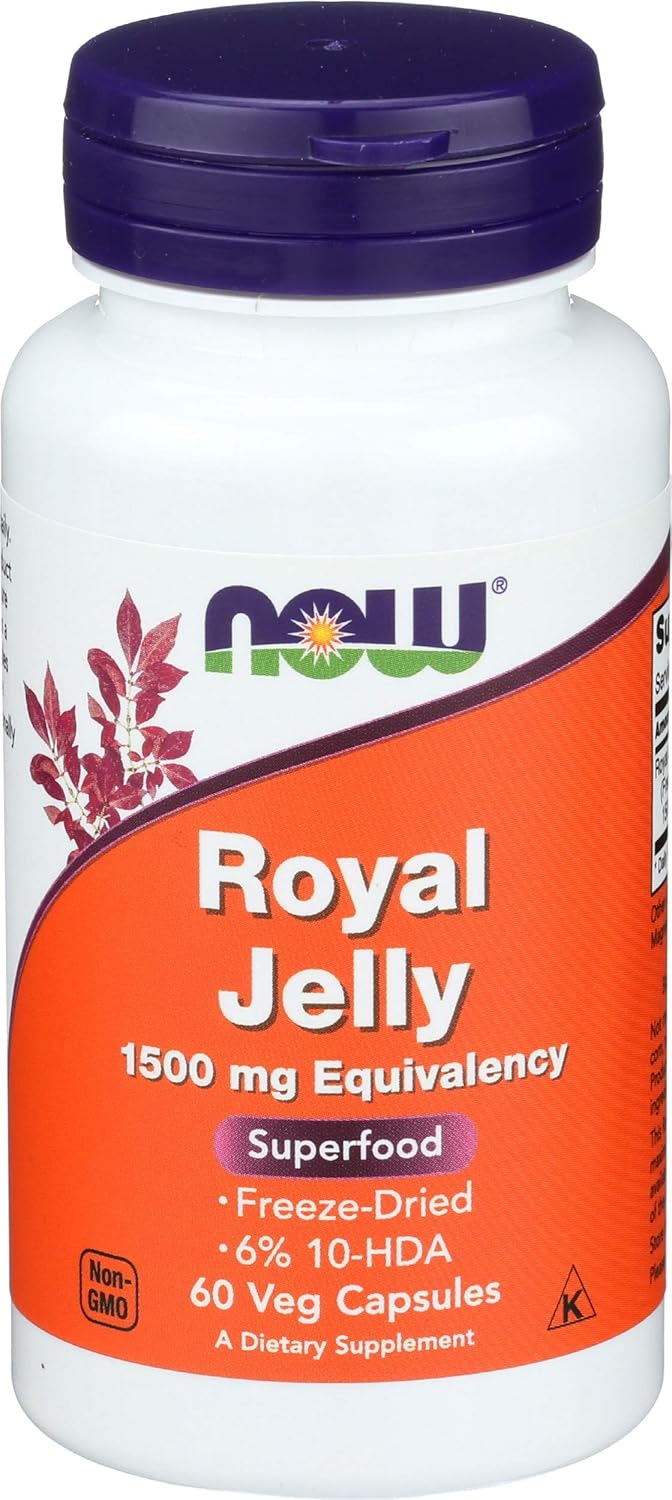 NOW Foods Royal Jelly 1500mg 60 Capsules (Pack of 2)
