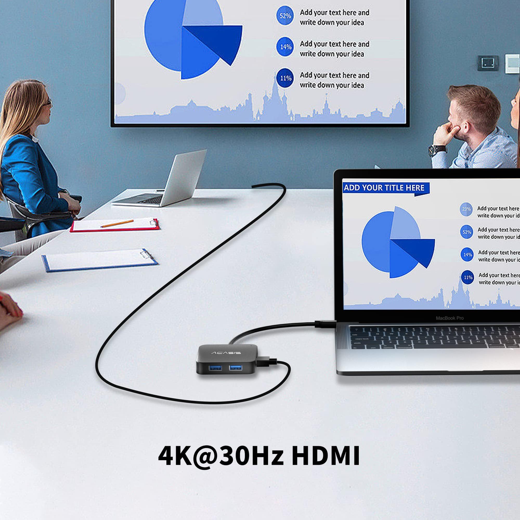 UGREEN 7-in-1 USB C Hub With Gigabit Ethernet, Type C To 4K HDMI Multiport Adapter, Dock With 100W PD Charging, USB 3.0 Ports, SD/TF Card Reader, Hub For MacBook Pro/Air M1, XPS