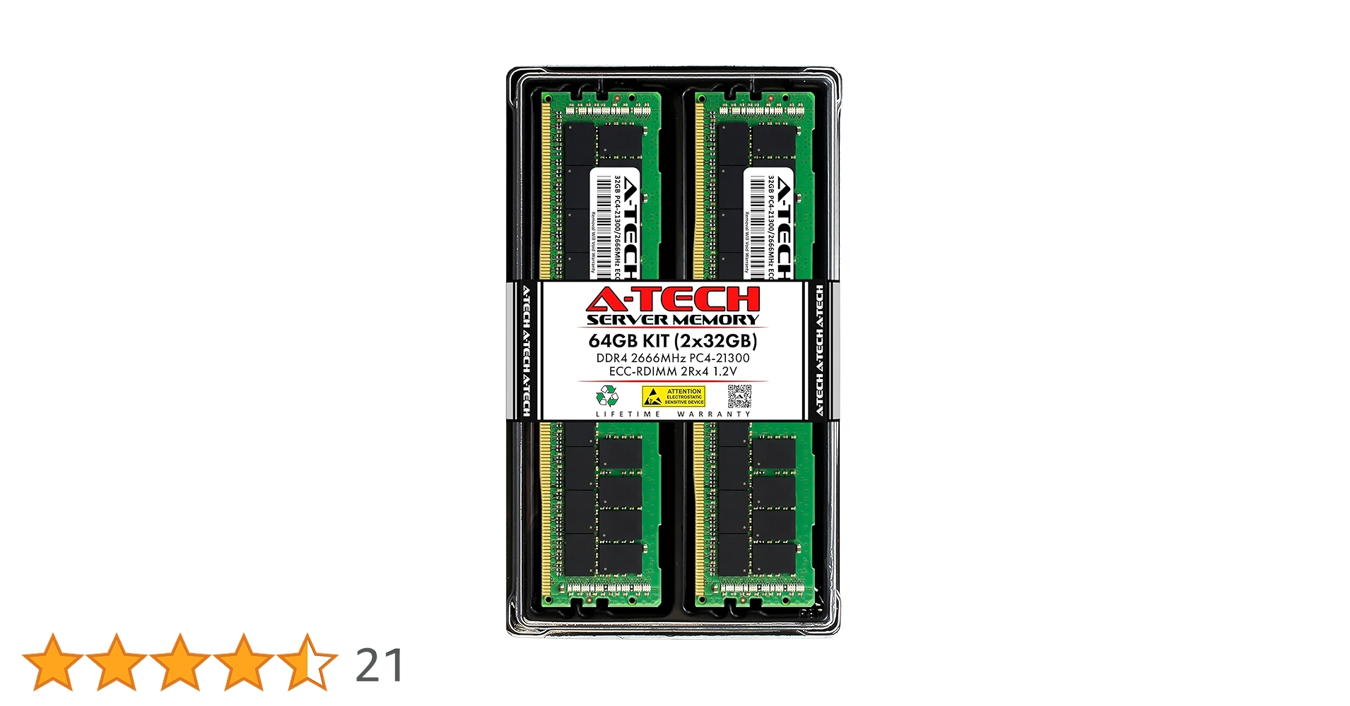 Amazon.co.jp: A-Tech 64GB キット (2x32GB) DDR4 2666MHz PC4-21300
