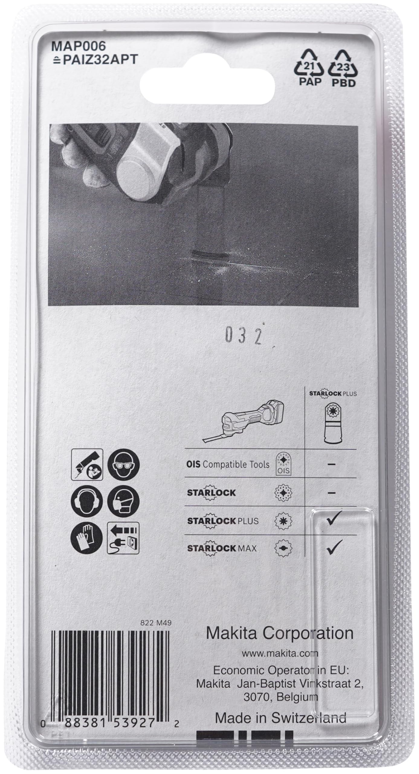 Makita B-66379 Starlock Plus Plunge MAP006 TC