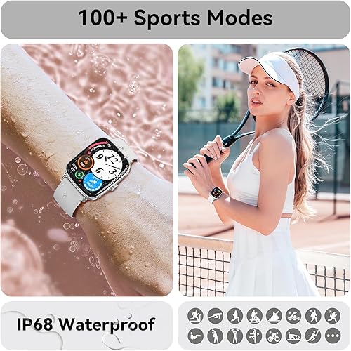 Miniatura 7 de Tensky Reloj inteligente para mujer, Android y iPhone, pantalla táctil de 1.85 pulgadas, rastreador de actividad física con respuestahacer llamadas,