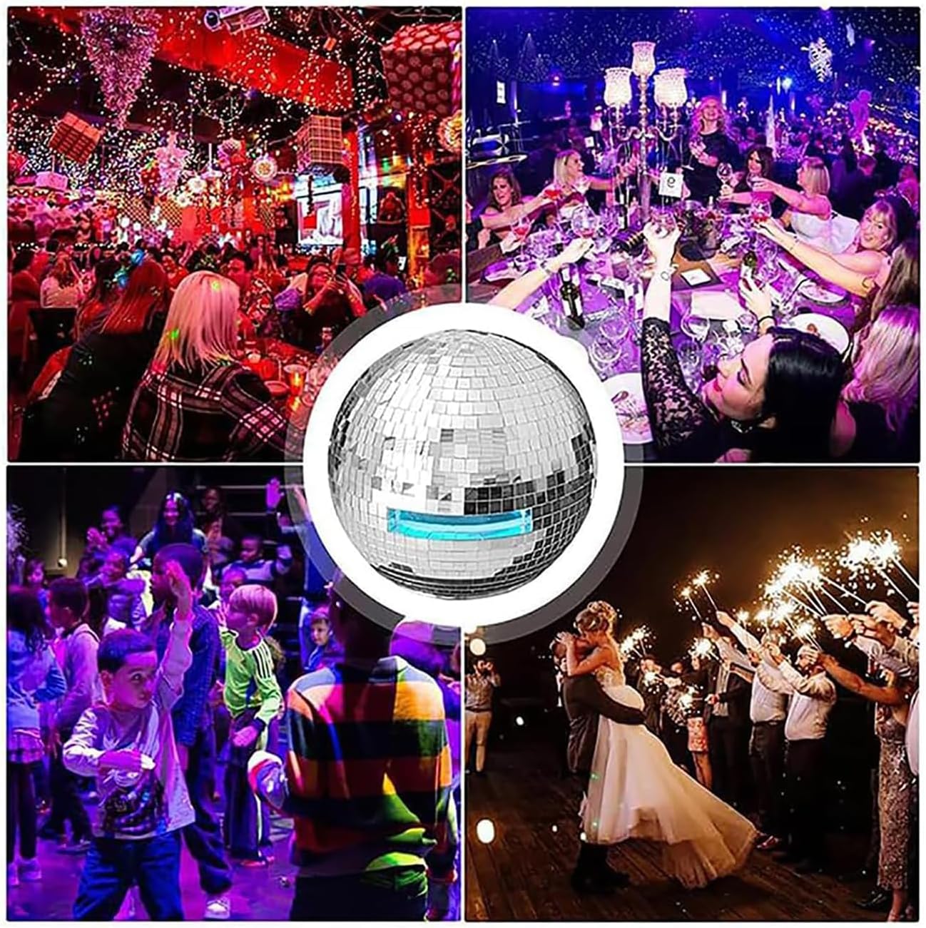 Disco Ball Helmet, Mirror Ball Hat, Sparkling Disco Ball Decoration, Mirror Glass Reflective Ball Helmet Suitable for Nightclubs, Parties, Djs, Stages and Weddings