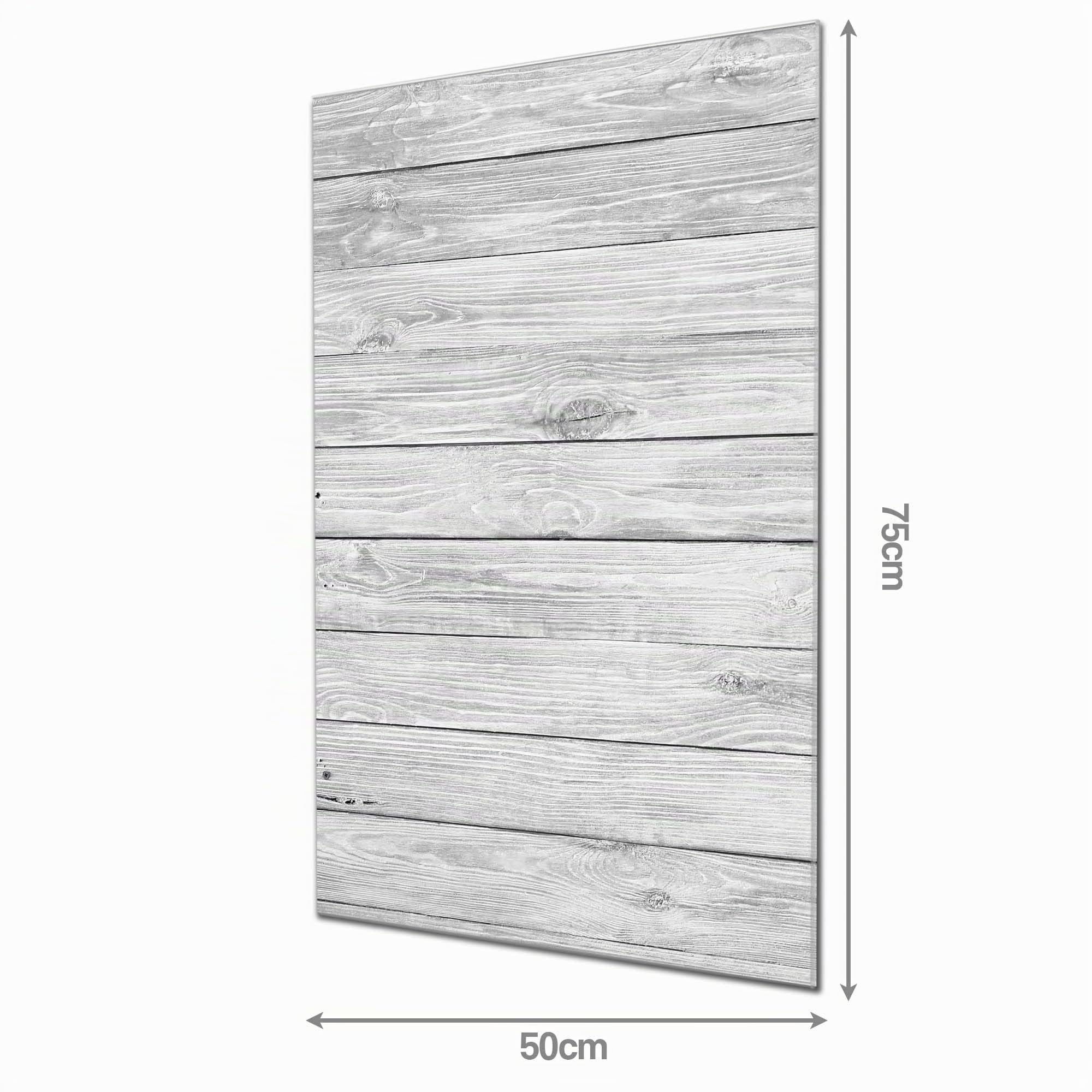 banjado Glas Magnettafel 50x75 in Holzoptik, beschreibbares Memoboard