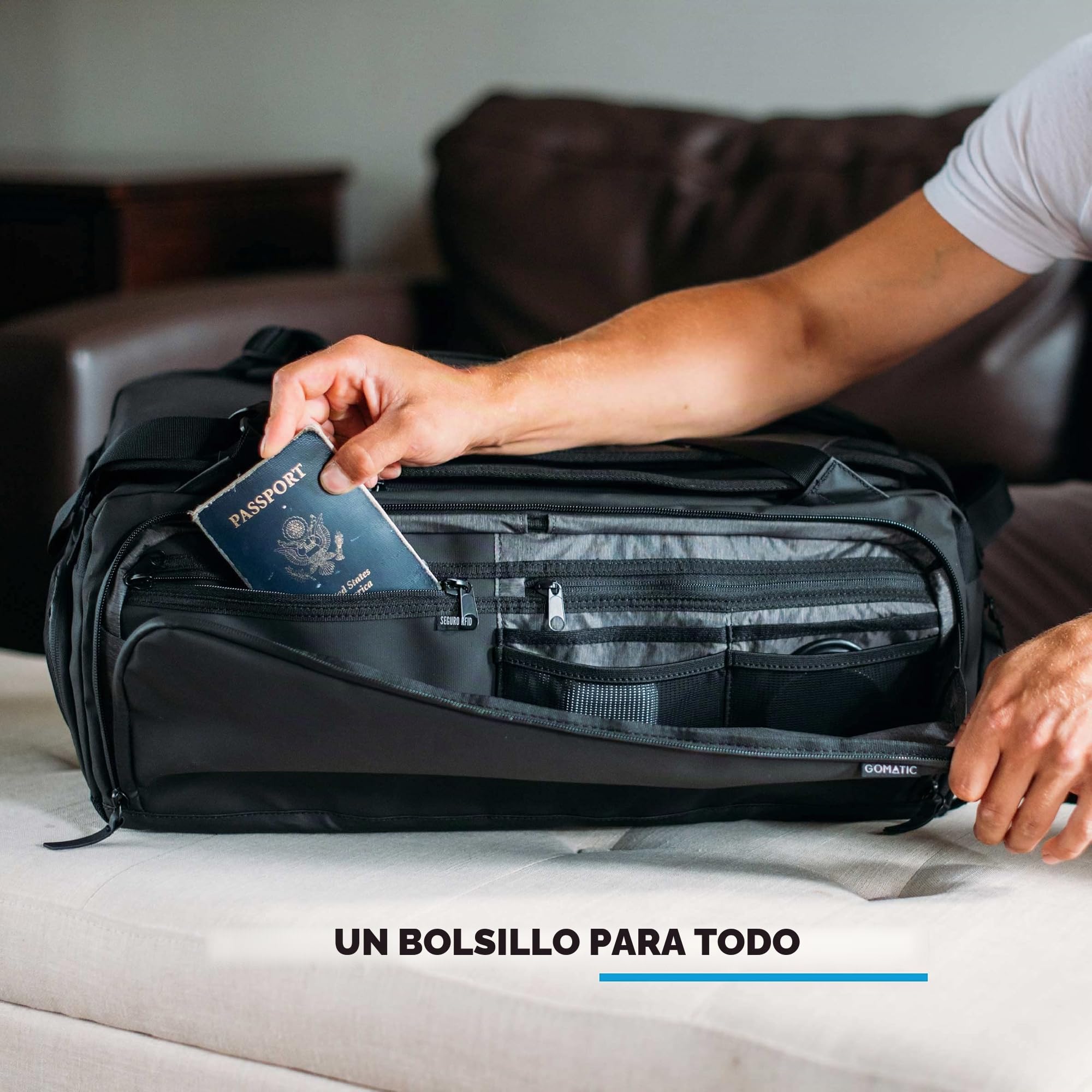 Gomatic 40 L Travel Bag | Mochila de Viaje | Bolsa para Viajar | Equipaje de Mano | Carry-On Bag | Bolsa de Gimnasio | Bolso de Portátil | Daypack | Resistente y Duradero | Impermeable