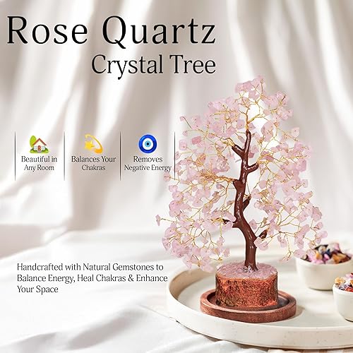 Miniatura 41 de YATSKIA - Árbol de cristal turquesa Feng Shui, alambre, bonsái Buhha, estatua reiki, Chakra curativo energía positiva, buena suerte dinero regalos