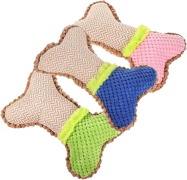 YARNOW 3pcs Plush Dog Teething Toy Squeaky Molar Chew Toys for Dogs Fun Pet for Playtime Teething and Relief