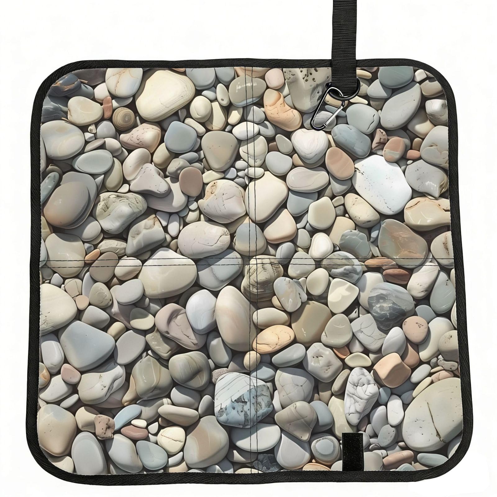WZYCWB Cobblestone Foldable Seating Cushion with Carabiner - Stadium Mat for Camping, Hiking and Outdoor Activities