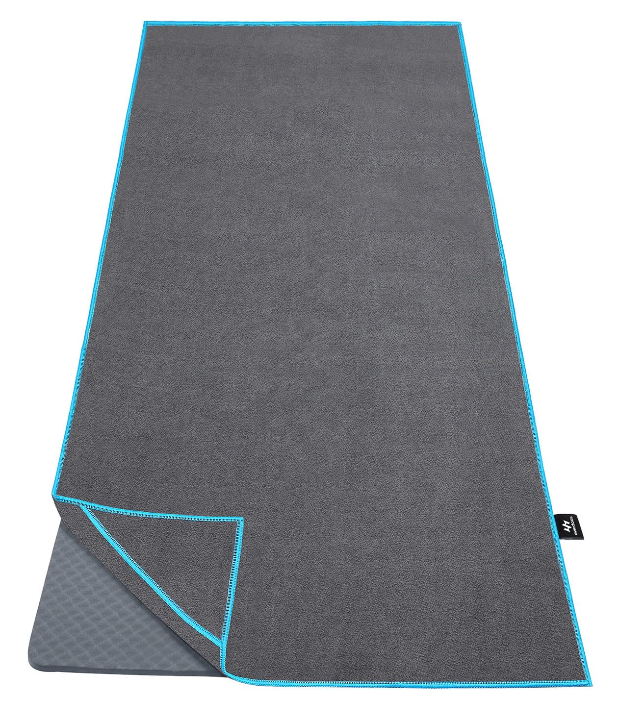 Ewedoos Yoga Towel Mat Towel with Anchor Fit Corners Non Slip Towel for Hot Yoga, Pilates, Workout, Camping
