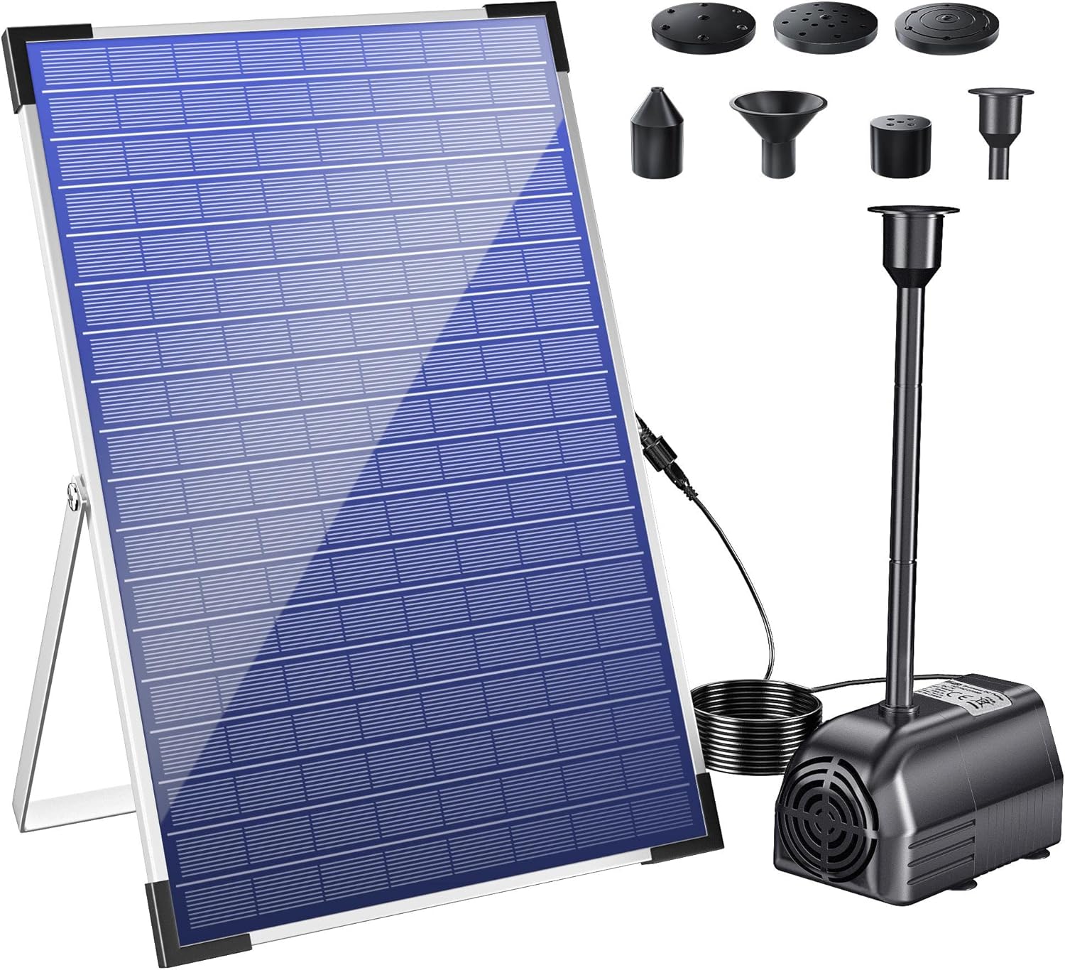 Solar Water Pump Outdoor, 30W Solar Fountain Pump with 450GPH Flow 16