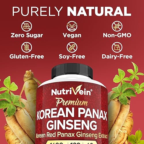 Miniatura 8 de Nutrivein Paquete de suplementos premium de L-treonato de magnesio y panax ginseng: treonato de magnesio de alta absorción y suplemento de ginseng