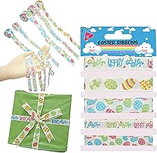 5Pcs Easter Ribbons, Polyester Craft Ribbon for Bows, Gift Wrapping, Sewing, Bonnet Decor & Party Supplies, Assorted Sizes, Easter Egg & Happy Easter Prints for Decorations