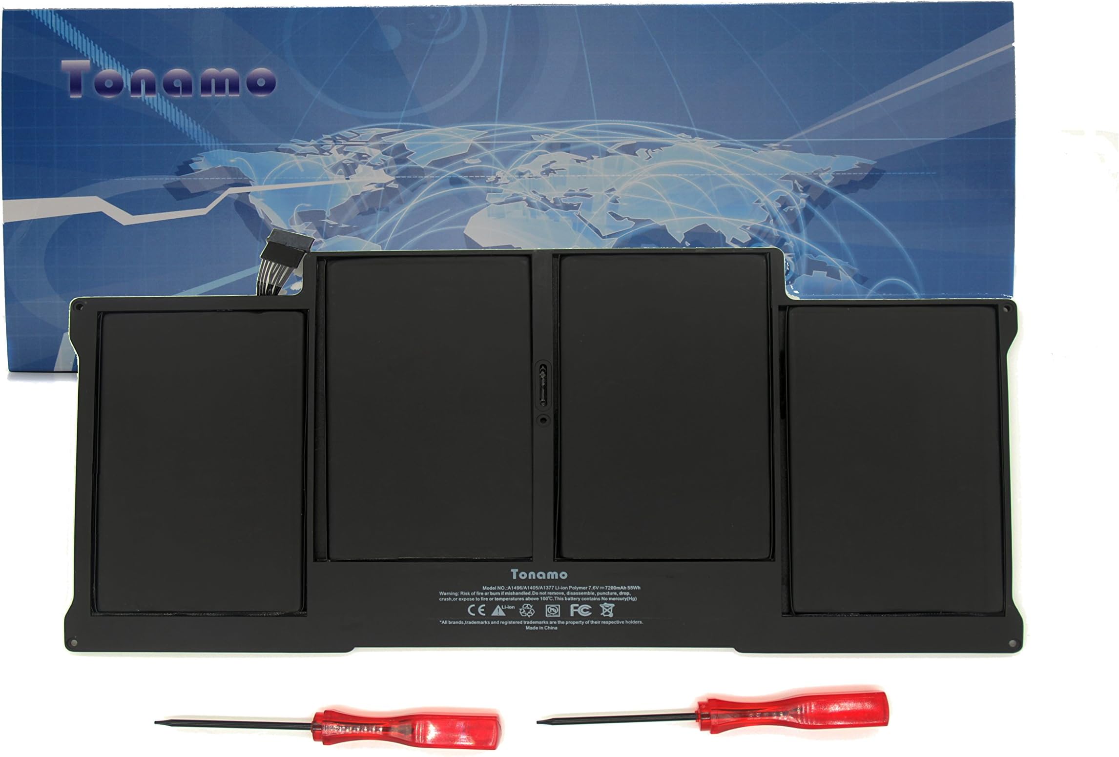 Tonamo High Performance Replacement Laptop Battery A1405 Compatible with Apple MacBook Air 13" A1377 A1496 A1369 (Late 2010 Mid 2011) A1466 (Mid 2012 Mid 2013 Early 2014)(2 Year Warranty 7.6V,7200mAh