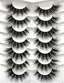 Pooplunch Lashes Fluffy False Eyelashes Faux Mink Cat-Eye Wispy Lashes 7 Pairs Pack 8D Dramatic Long Thick Fake Lashes Multipack