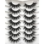 Pooplunch False Eyelashes Faux Mink Lashes Cat-Eye Look 18MM Wispy Long 8D Volume Fake Eyelash Strips 7 Pairs Pack