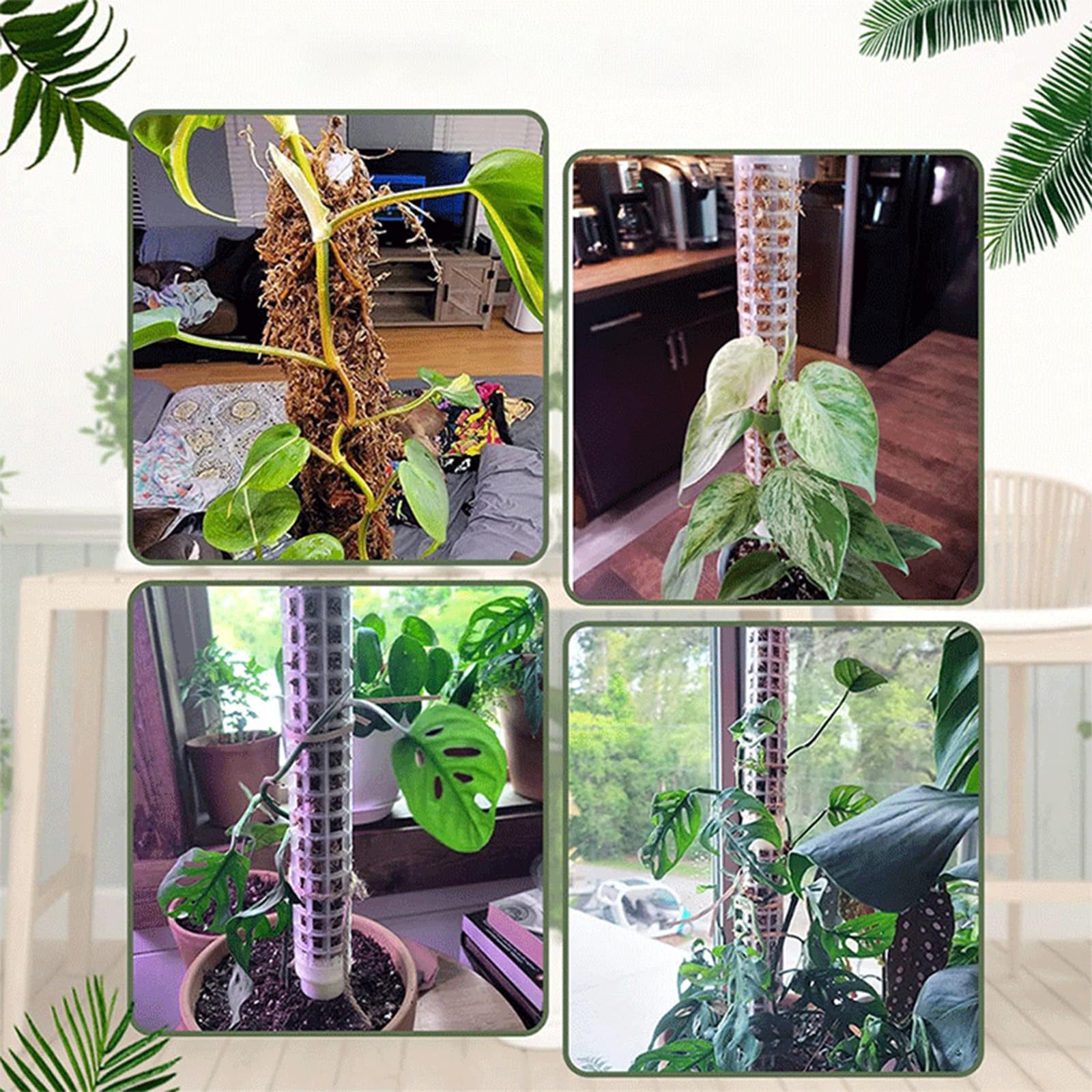 Moosstangen 64 Cm Stapelbare Stange | Mesh-Design Indoor Pflanzenstäbe Für Tomatenranken Und Kletterpflanzen In Garten, , Pflanzkübel