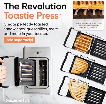 Revolution R180 Connect Plus Smart Toaster with Touchscreen Choose from 40+ Bread Types, 7 Browning Levels, Toastie Press Mode Digital Picture Frame, Weather Widget, and Clock