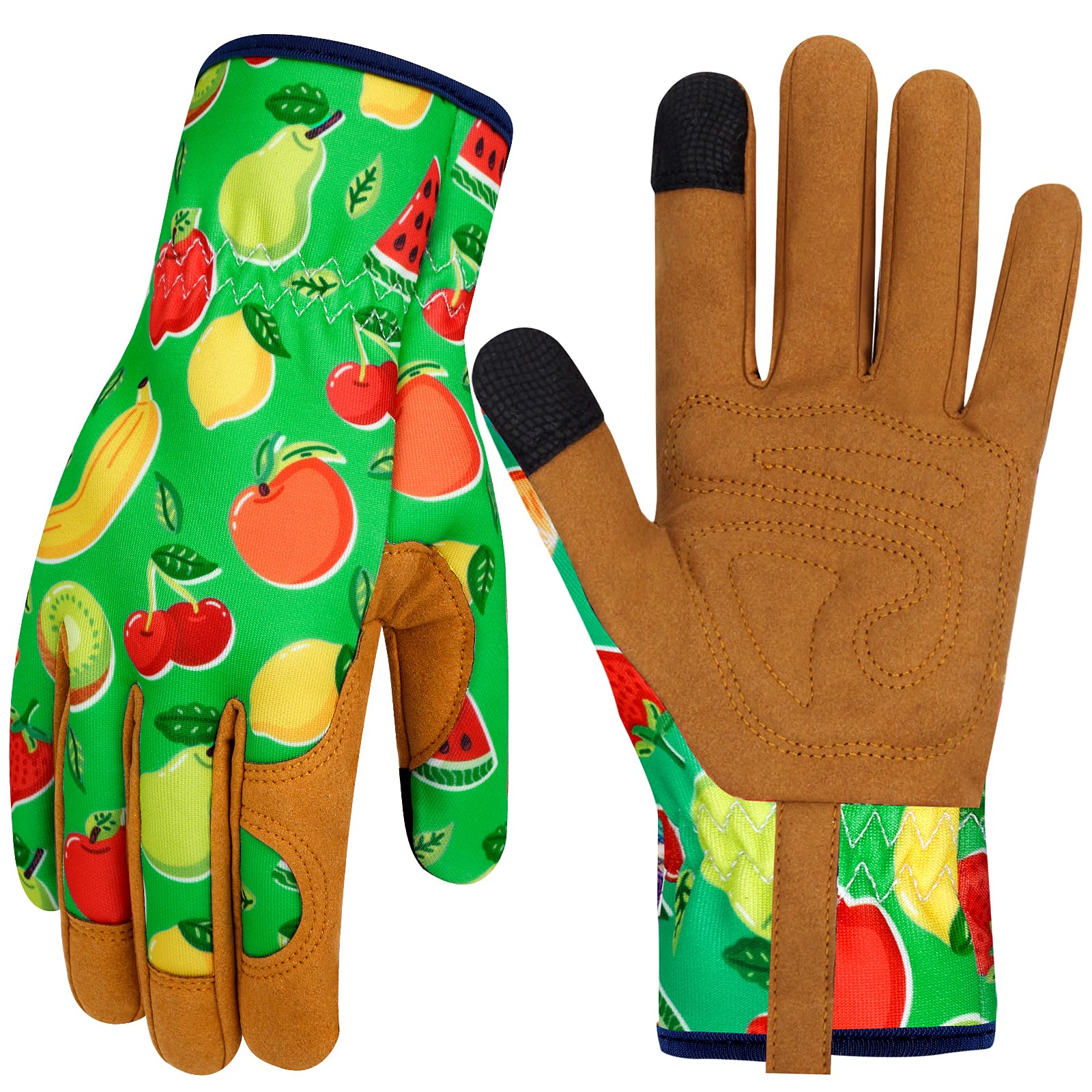 Leather Gardening Gloves for Women Thorn Proof Garden Gloves Touch Screen Working Gloves Gifts,M