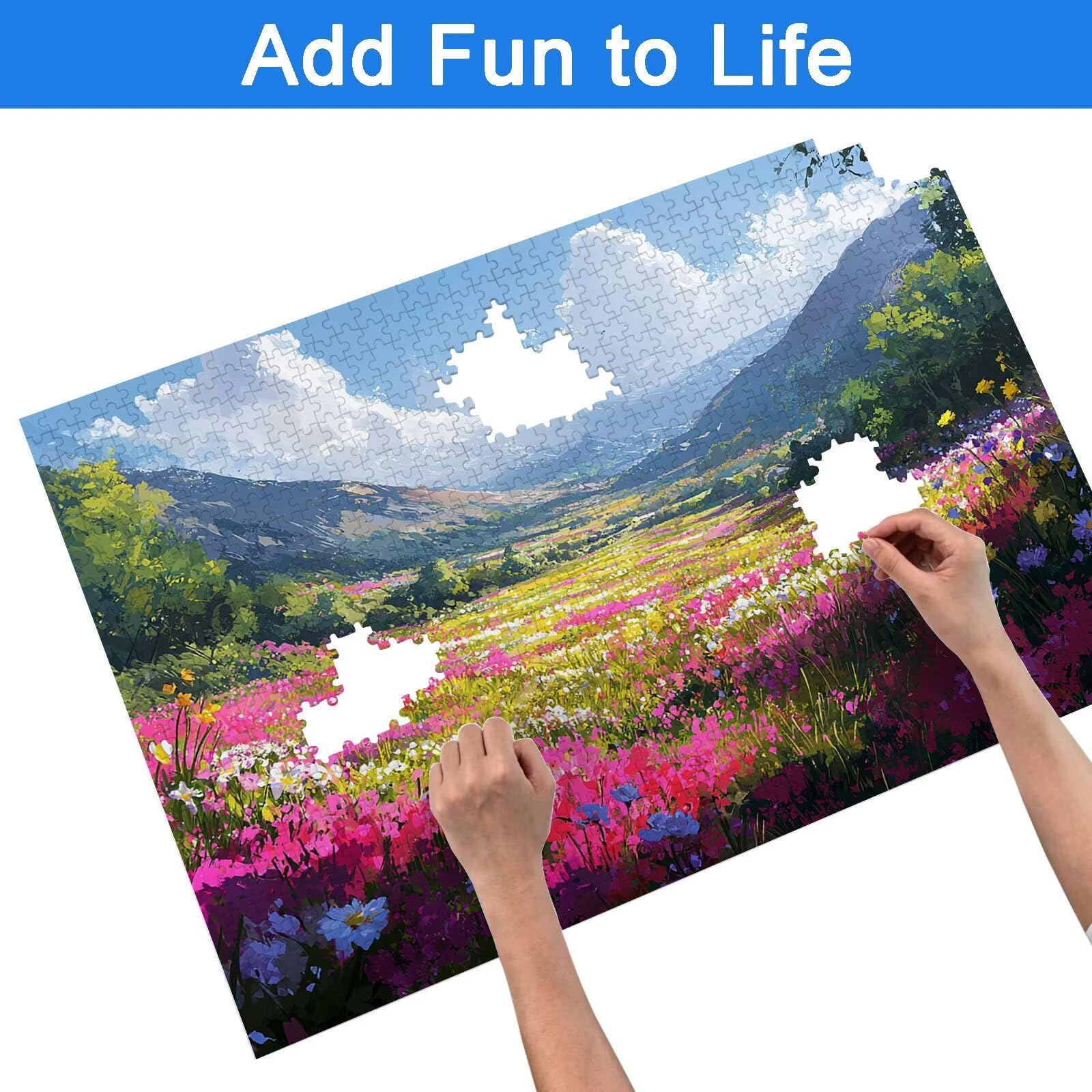 Puzzle 5000 Teile, Landschaft Puzzle 5000 Teile Erwachsene, Klassische Puzzles Wiese, Holzpuzzle Erwachsene, Puzzlespiele für Die Ganze Familie, Geschenke für Frauen, Geschenke für Männer, -7457