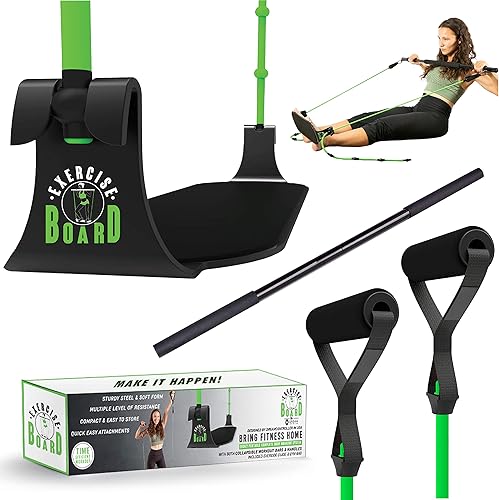Miniatura 9 de Equipo de ejercicio portátil para entrenamiento en casa, con los mejores accesorios para ejercicios y gimnasio en casa, tabla, barra, bandas de