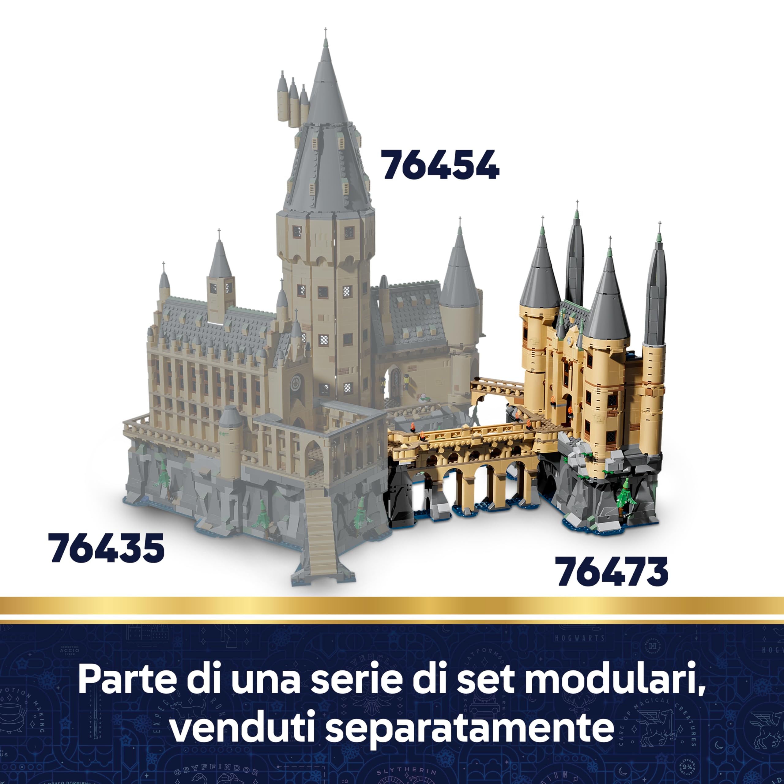 LEGO Harry Potter Castello di Hogwarts: Ala Est Giocattolo - Modello in Miniatura con 13 Minifigure e Patronus da Collezione - Decorazione Cameretta - Regalo per Bambine e Bambini da 10 Anni - 76473