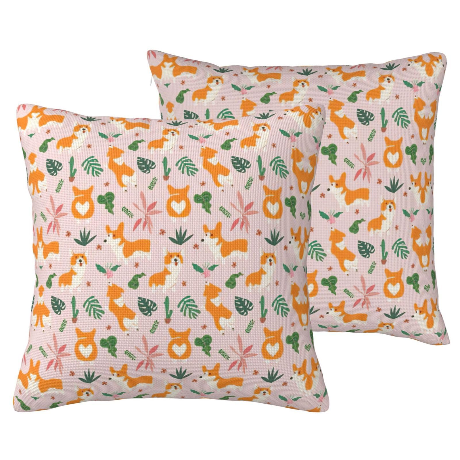 Housses de coussin corgi décoratives - Petite taille salon et canapé
