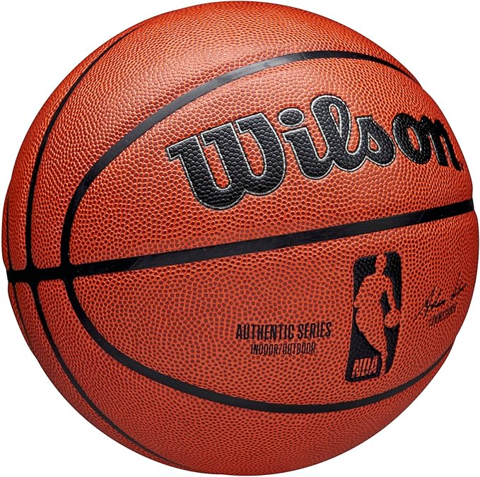 The Wilson NBA Authentic Series Indoor/Outdoor Basketball is a high-quality basketball designed for use both indoors and outdoors. It features a durable composite leather cover that provides excellent grip and control during gameplay. The basketball is official size and weight, making it perfect for serious players or recreational use.
The Wilson NBA Authentic Series Indoor/Outdoor Basketball also has a butyl bladder that ensures optimal air retention, so you can spend more time playing and less time inflating the ball. It is designed with the official NBA logo and branding, giving it an authentic and professional look. This basketball is perfect for players of all skill levels who are looking for a reliable and long-lasting ball for their games or practices. Description by ChatGPT.
