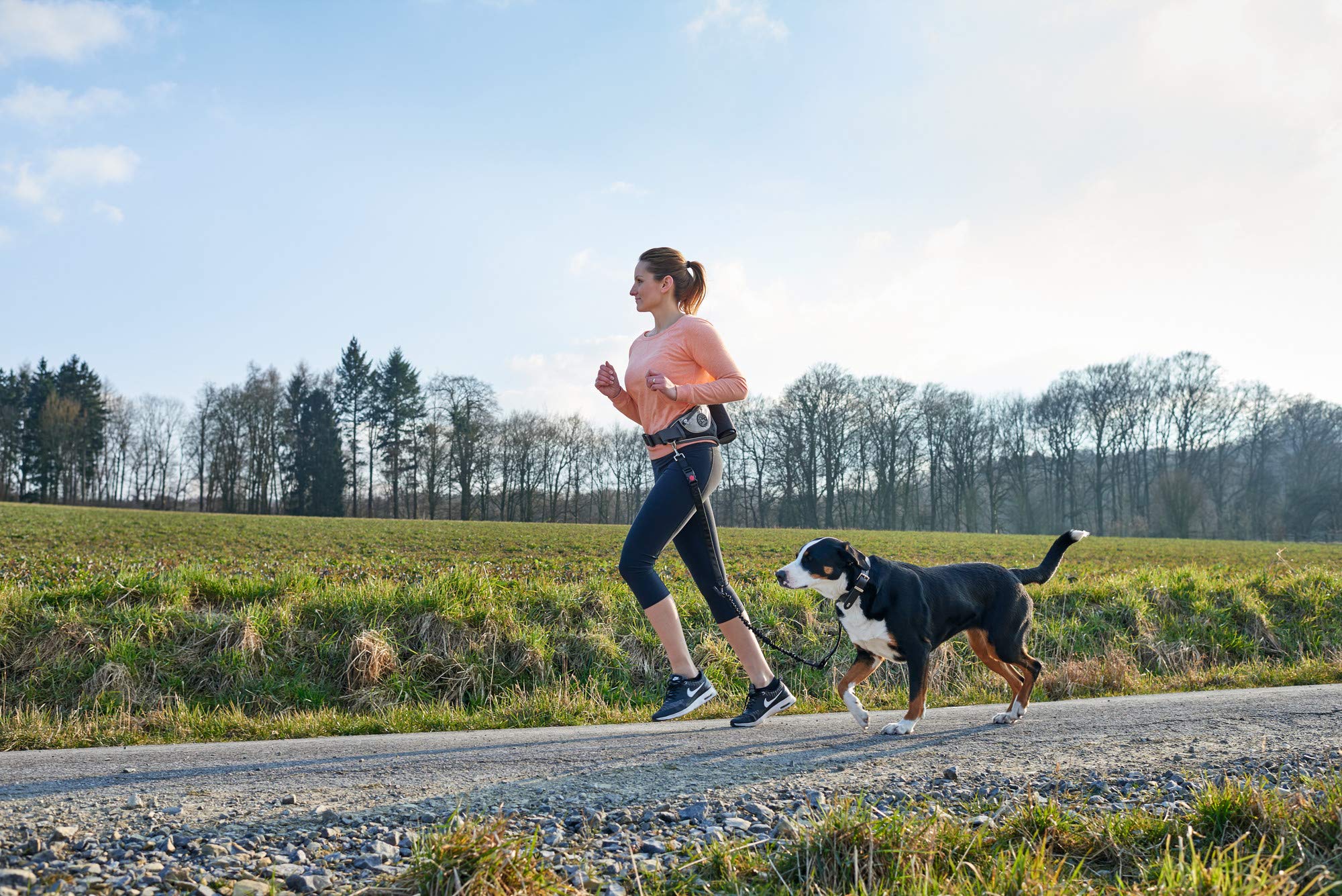 HUNTER Jasper saszetka na pasek z linką antypoślizgową, pasek do joggingu, amortyzator, odblaskowa, czerwona/czarna