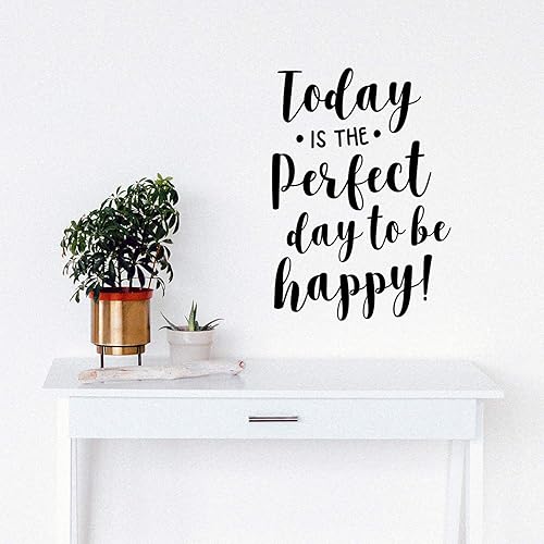 Miniatura 2 de Calcomanía de vinilo para pared, diseño de Today is The Perfect Day to Be Happy, 22.5 x 16 pulgadas, decoración motivacional para el hogar,