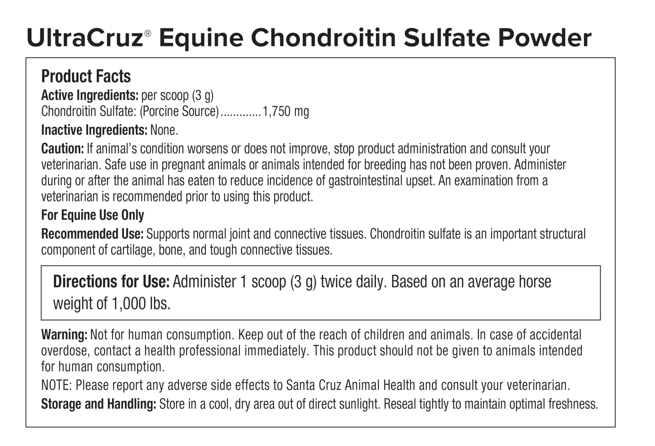 UltraCruz Poudre de sulfate de chondroïtine équine, 0,5 kg