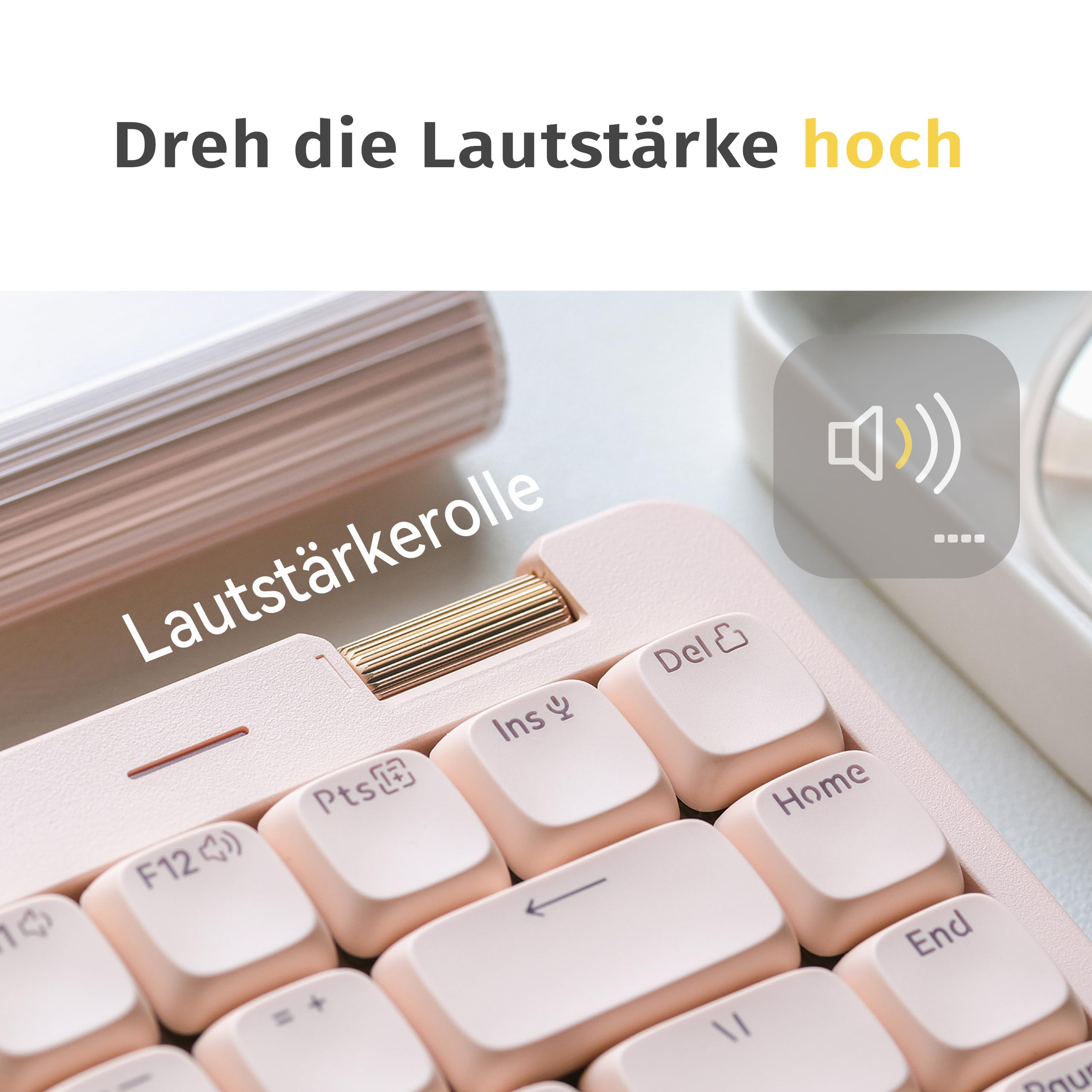 Flow Lite84 Tasten Low Profile Mechanische Tastatur, Swappable Wiederaufladbare Kabellose Tastatur mit 2.4G Empfänger, Bluetooth und Kabelanschluss für Windows,Mac/Linear Switches(Marmor)US-Layout