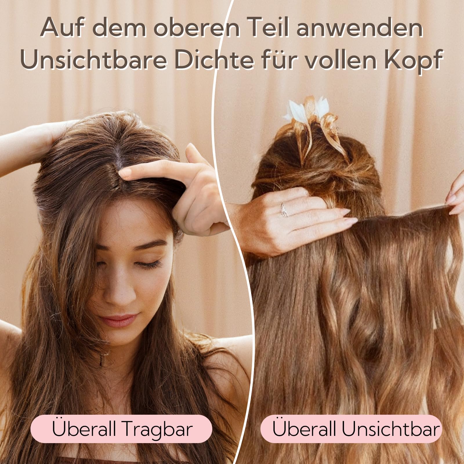 hotbanana Invisi Edge Clip In Extensions Echthaar, Balayage Schokoladenbraun bis Karamellblond Nahtlose Remy Clip In Echthaar Extensions Injected Seamless Hair Extensions 40cm | Echthaar-Haarverlängerung, zum Anklipsen, 110 g, Nr. 4/27/4, Schokoladenbraun