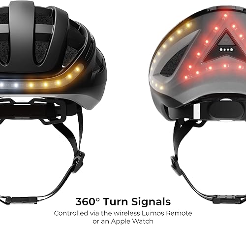 Miniatura 3 de LUMOS Kickstart Smart Helmet - Casco inteligente de bicicleta para adulto para hombre y mujer, con luces LED delanteras y traseras, luces de freno y