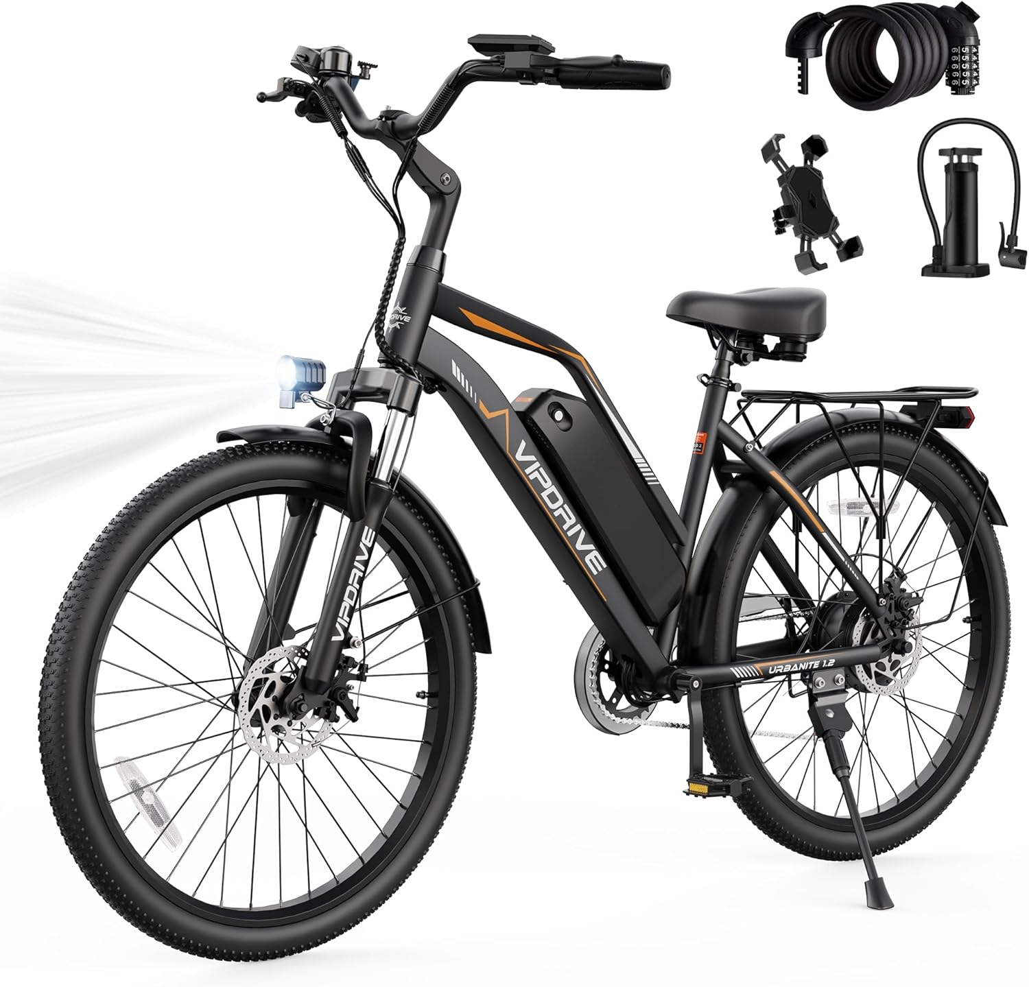 Vipdrive Urbanite 1.2 Electric Bike with included accessories