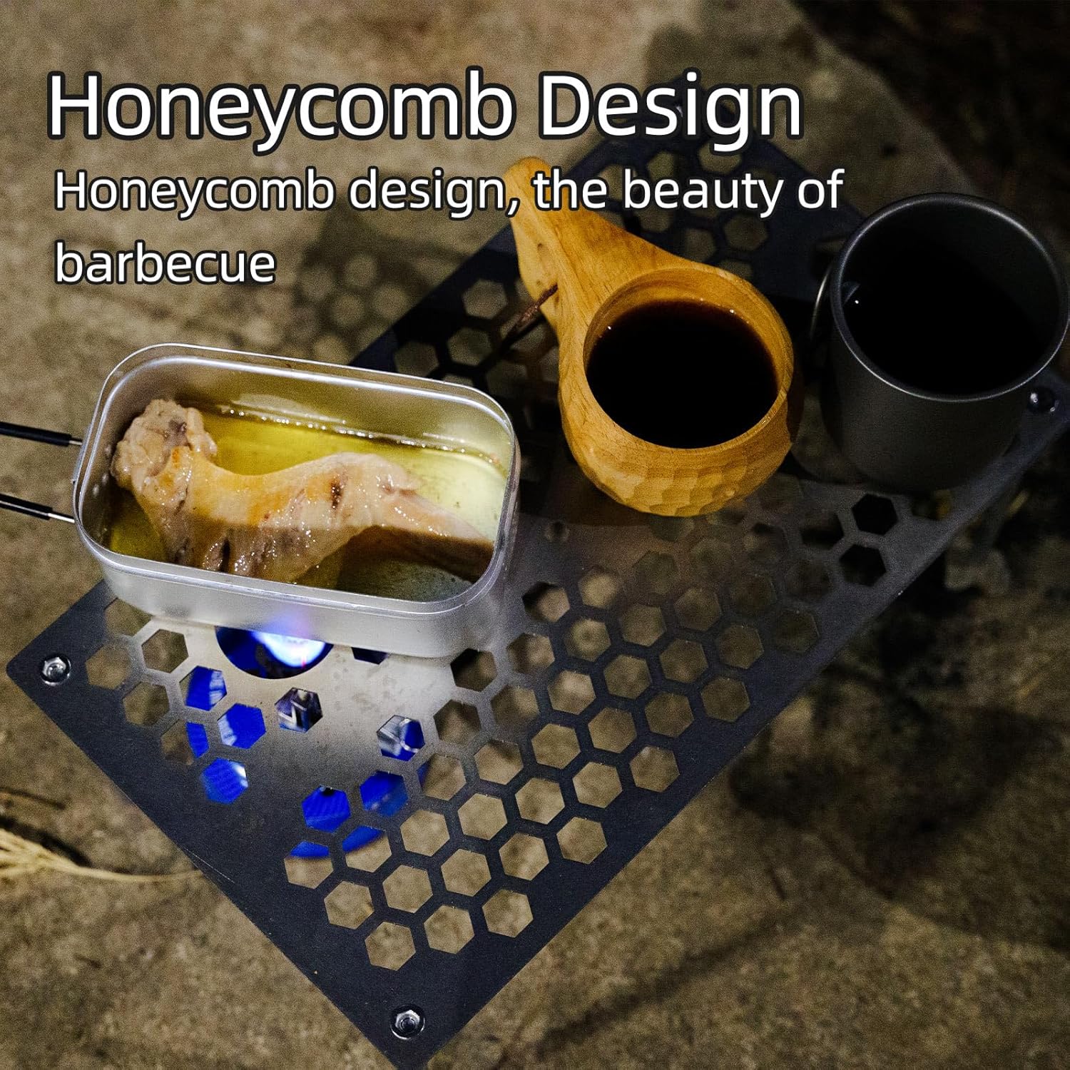 BT200 Ultralight Camping Table, Titanium, 2-in-1, Folding Design, Lightweight and Portable, Ultralight Backpacking Table for Solo Camping