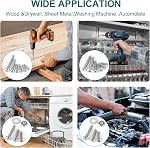 845pcs Trousse d'assortiment de matériel en acier inoxydable, no6-32#8-32 #10-24 SAE Kit d'assortiment de vis de machine Bouchons Nuts Winders+Vis auto-tappantes pour métal, vis de tôle auto-perceuse(495pcs+350pcs)