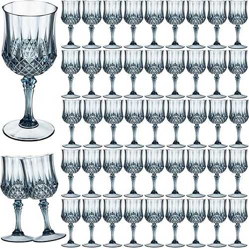 Miniatura 13 de 7 onzas de vasos de vino de plástico, 24 piezas de copas transparentes reutilizables vintage para champán, vasos de agua de cristal de plástico para