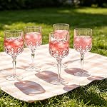 12 Packs Diamond Design Wine Glasses Clear Acrylic Plastic Goblets 12oz Unbreakable Reusable Drinkware Shatterproof Stemware for Red White Wine Cocktails Juice Indoor Outdoor Entertaining