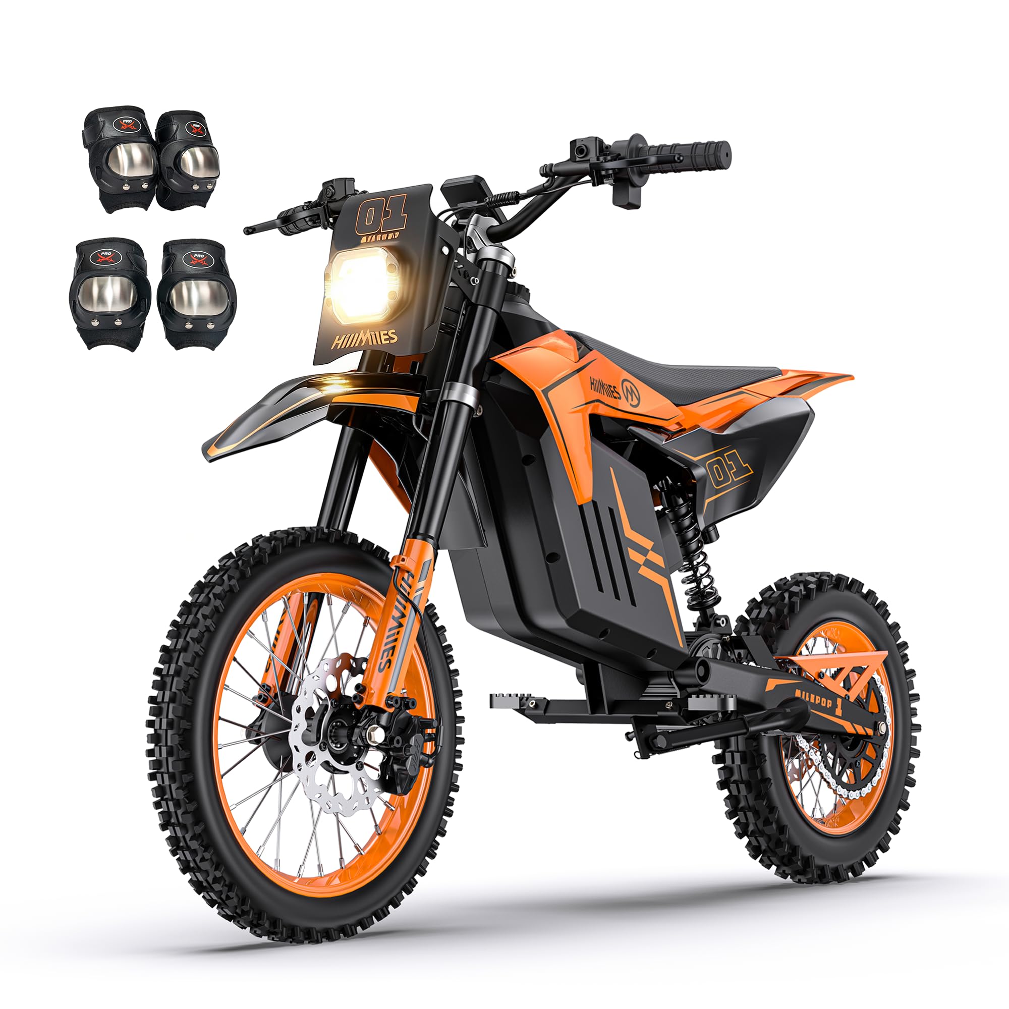MilePop1 Moto Elettrica Per Adolescenti E Adulti, Motore Da 3000W | 220Nm | Velocità Max 50 Km/H | 48V/25Ah | Pendenza 30°, Con Freni Idraulici E Musica, Mini Moto Fuoristrada Per Età 13+