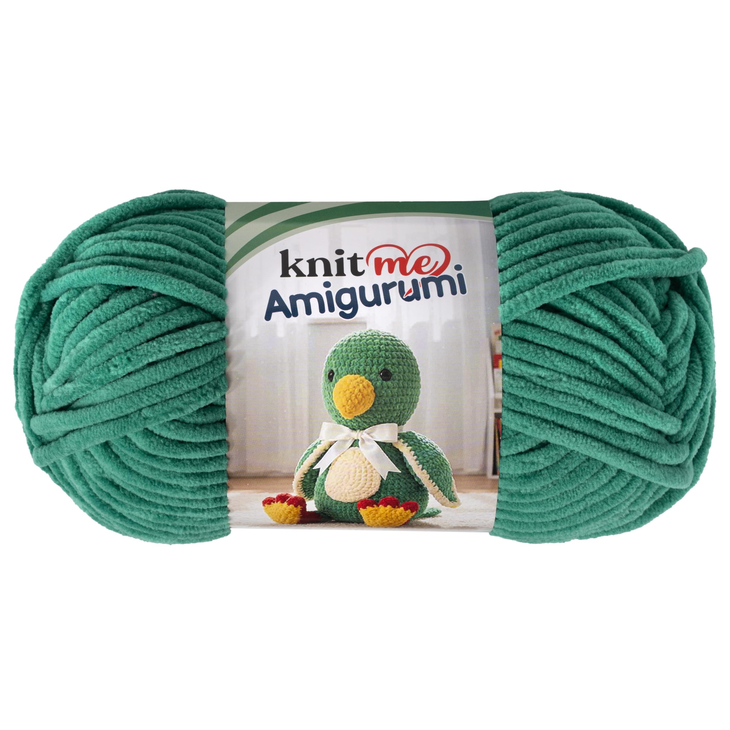 Knit Me Amigurumi Velvet Chenille Yarn, Chunky Yarn for Crochet, 50g/55m Super Soft Polyester for Teddies, Plush Toys and Blankets, EN71-3 and Oeko-Tex Certified, 5.5mm Hook (Teal)