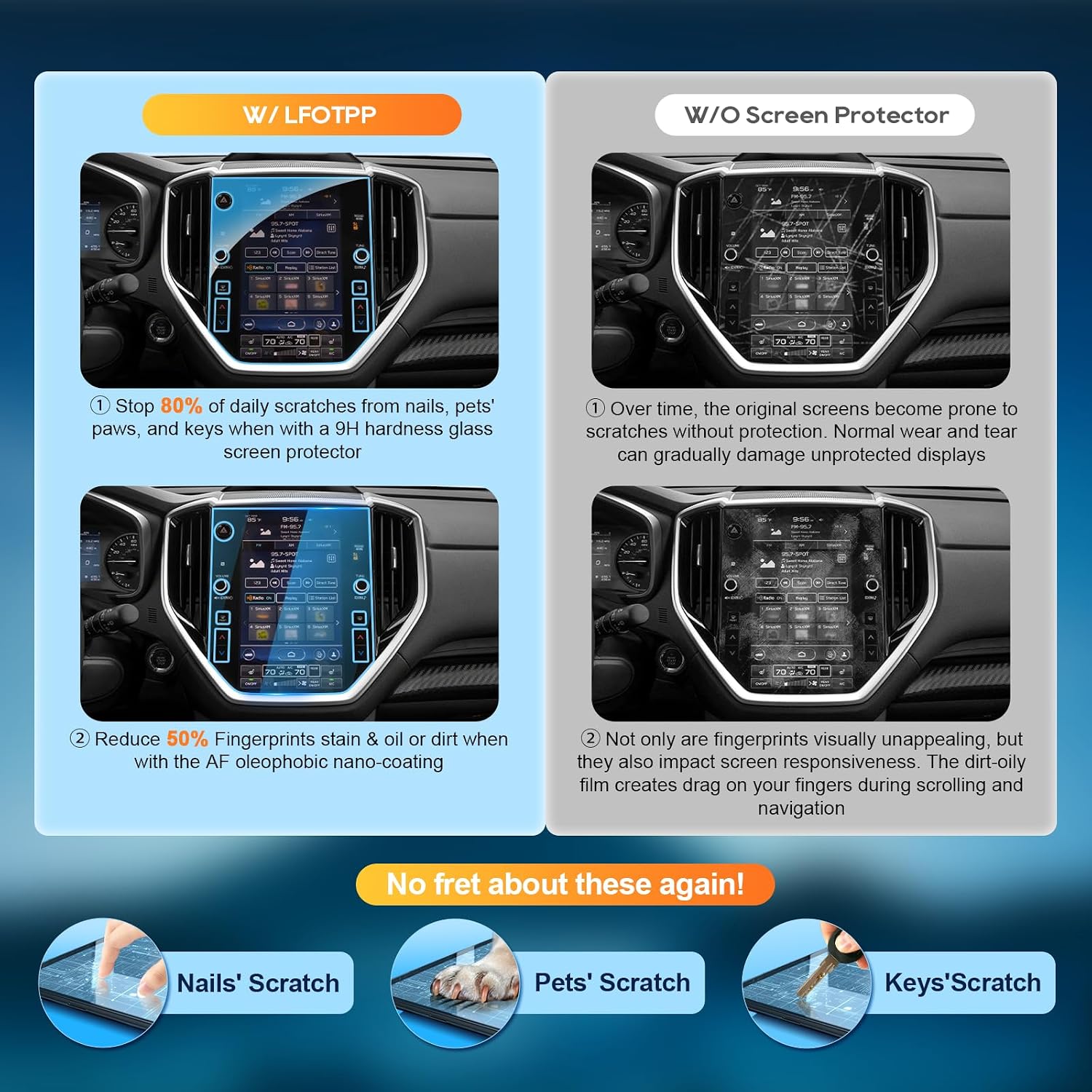 For 2026 Subaru Ascent Screen Protector - 2023-2026 Ascent (Base/Premium/Onyx Edition/Limited/Touring) 11.6 Inch Touchscreen [HD Glass] 2023-2026 Ascent Accessories Anti-Fingerprint 9H Tempered Glass