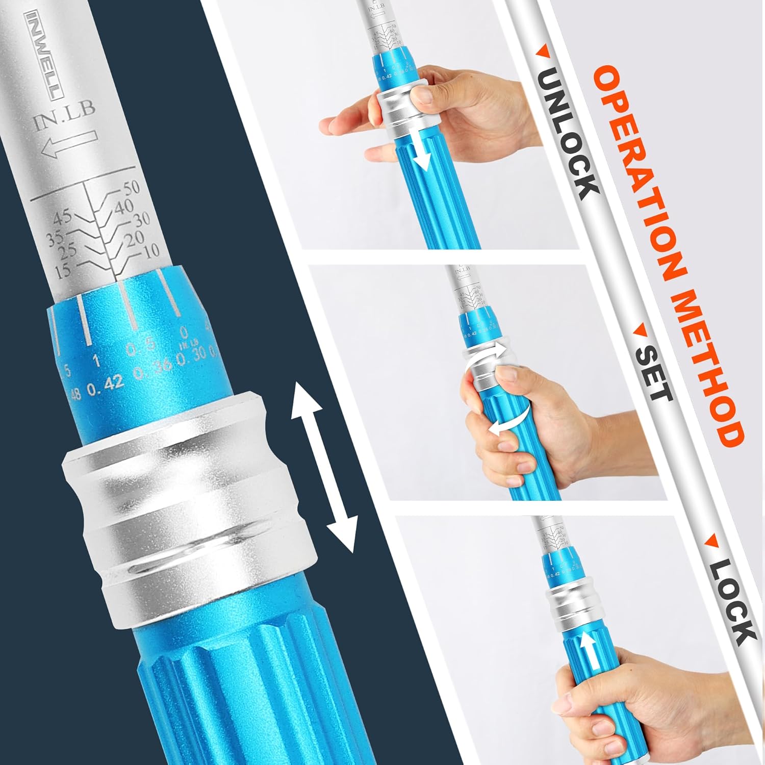 1/4 Inch Drive Click Torque Wrench Set - 10-50 in./lbs(1-6 Nm) - For Bicycle,Scope Mounting, Gunsmithing and Maintenance