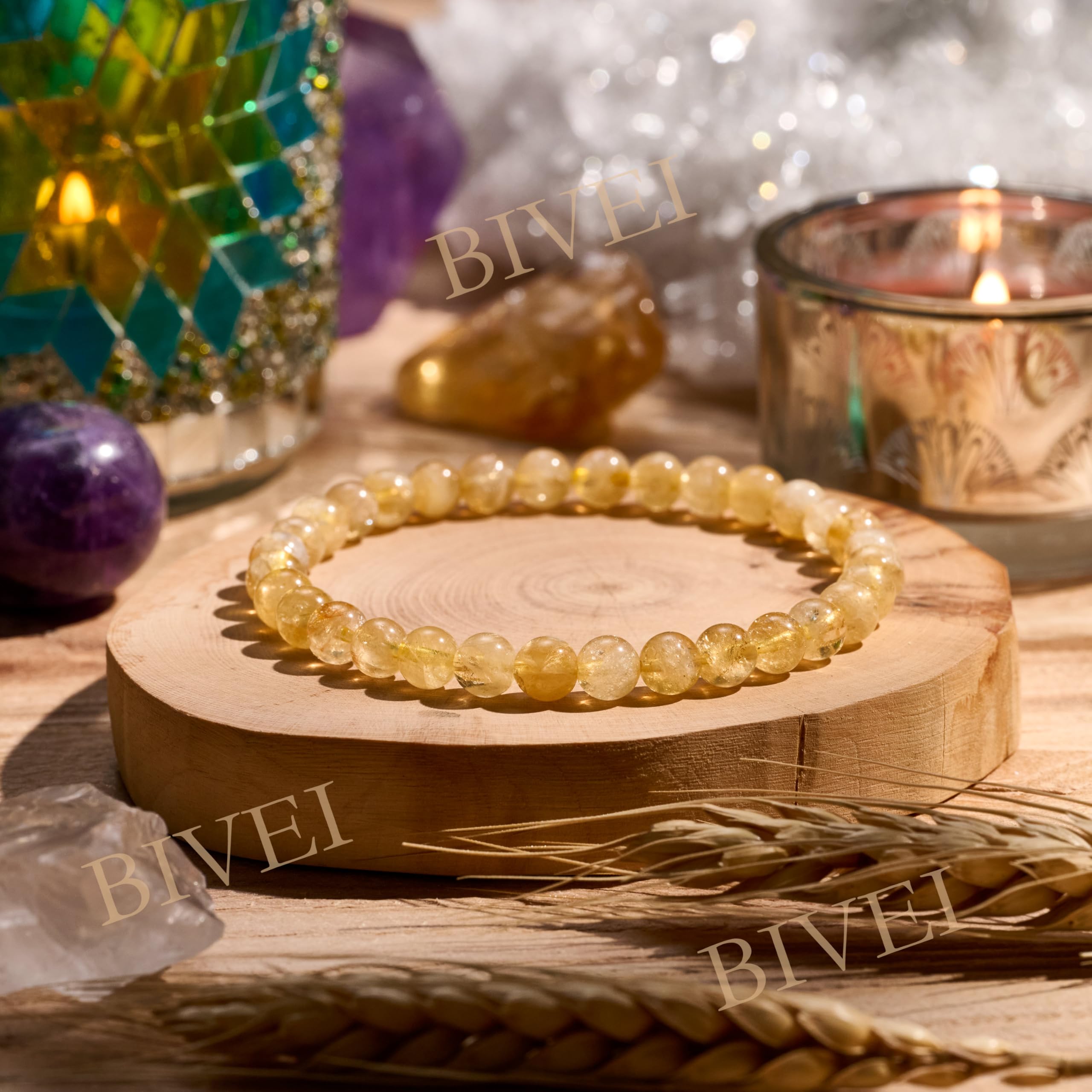Bivei signora braccialetto perline 6mm semiprezioso cristallo naturale elastico elastico cristallo accessori regalo di yoga