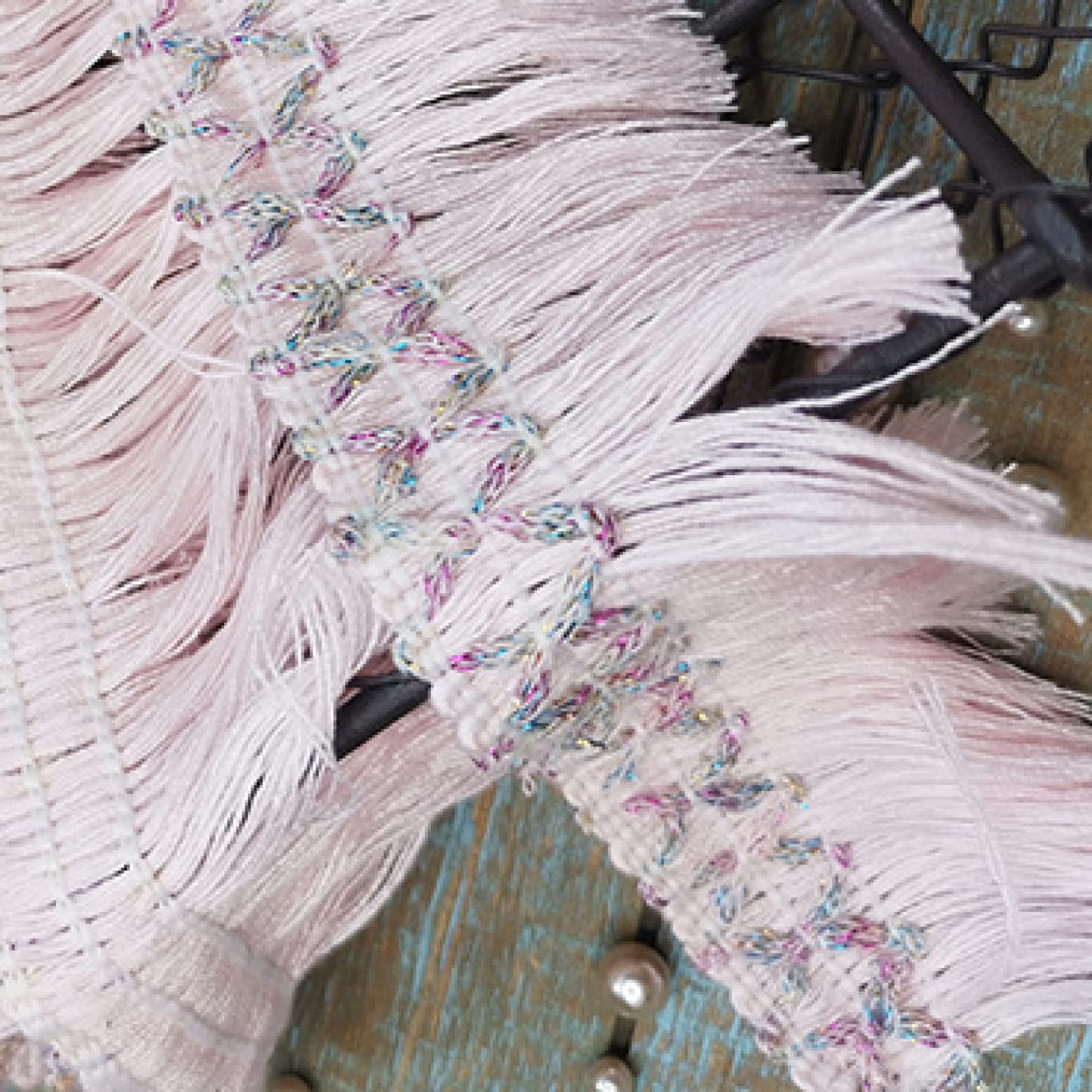 Typ: pleciona frędzelowa lamówka, Frędzle Tassel Fringe Różowy Granatowy 1 jard(Navy Blue)