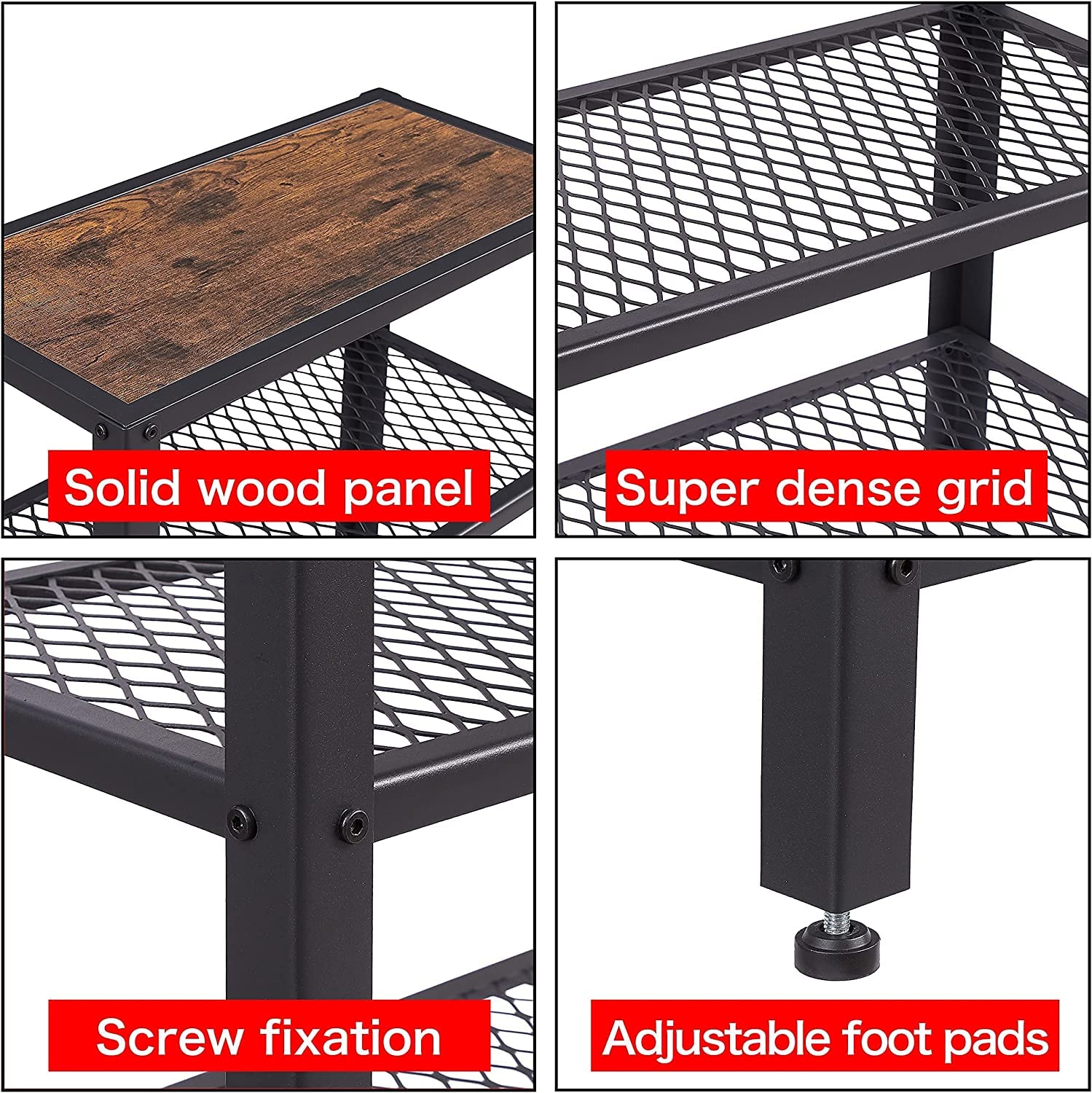 Indian Decor 39213 Classic 3-Tier Side Table, End Table, Shelving Unit  Storage Rack, Rustic Brown Wood Decorative Table for Hallway, Living Room,  ...