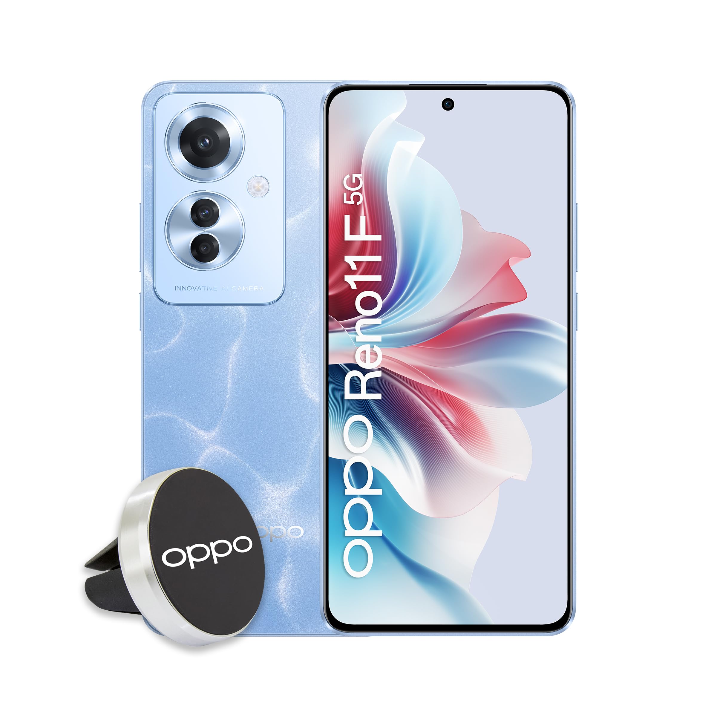 OPPO Reno11 F 5G Smartphone,Tripla fotocamera 64+8+2MP, Selfie 32MP, Display 6.7”120HZ AMOLED FHD+, 5000mAh, RAM 8(+4GB/6GB/8GB)+ROM 256GB (esp2TB), Supporto Auto [Versione Italia], Ocean Blue